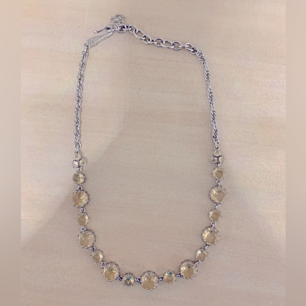20” Ann Taylor silver and glass necklace